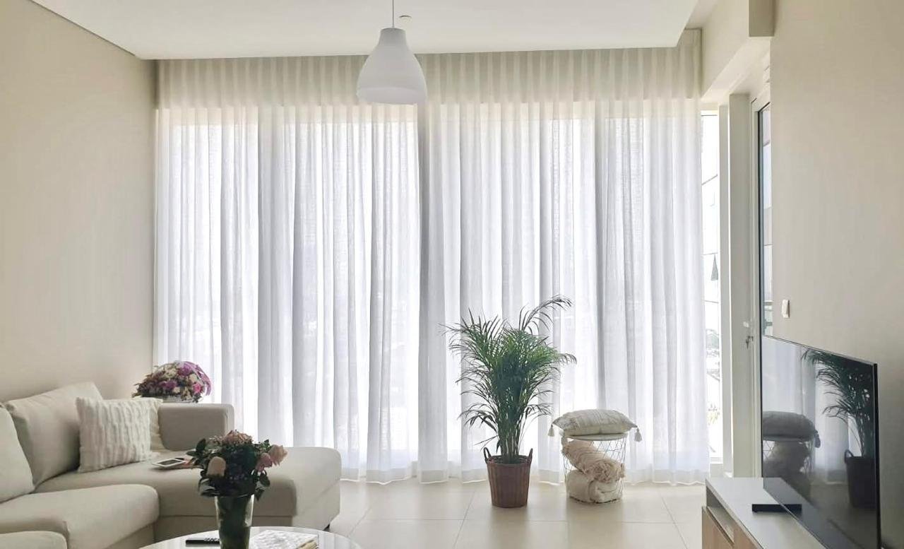 Elegant curtains in living room