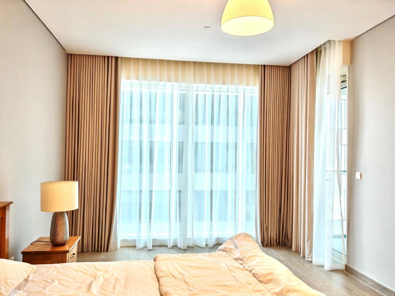 Motorized curtains living room